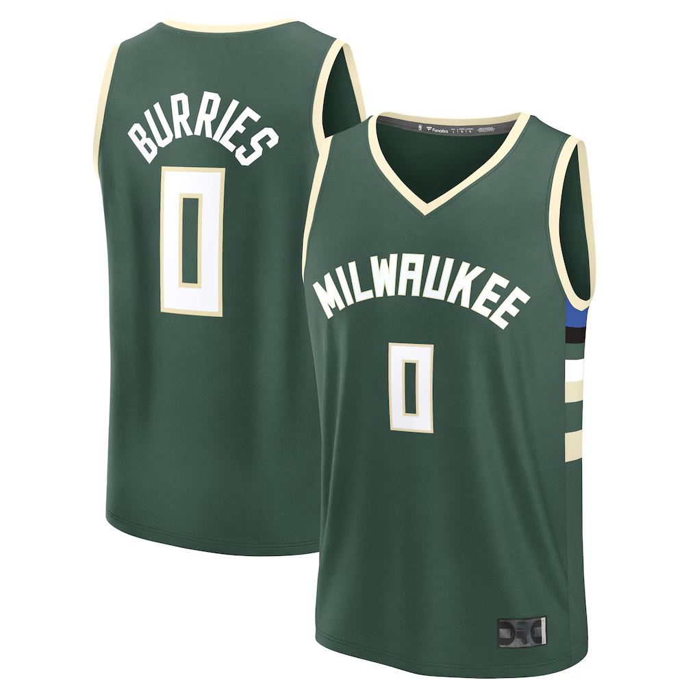 Pouc M.Bucks #0 Brayden Burries Green 2026  Draft First Round Pick Fast Break Jerseys - Icon Edition
