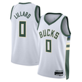 Pouc M.Bucks #0 Damian Lillard White Fear The Deer Swingman Player Jerseys - Association Edition