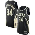 Pouc M.Bucks #34 Giannis Antetokounmpo Black Authentic Player Jerseys - Statement Edition