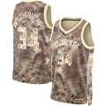 Pouc M.Bucks #34 Giannis Antetokounmpo Brown Select Series Swingman Jerseys