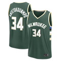 Pouc M.Bucks #34 Giannis Antetokounmpo Hunter Green Fast Break Replica Player Jerseys - Icon Edition