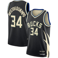 Pouc M.Bucks #34 Giannis Antetokounmpo Jordan Brand Black Swingman Jerseys - Statement Edition