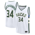 Pouc M.Bucks #34 Giannis Antetokounmpo White Fast Break Replica Player Jerseys - Association Edition