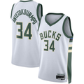 Pouc M.Bucks #34 Giannis Antetokounmpo White Swingman Jerseys - Association Edition
