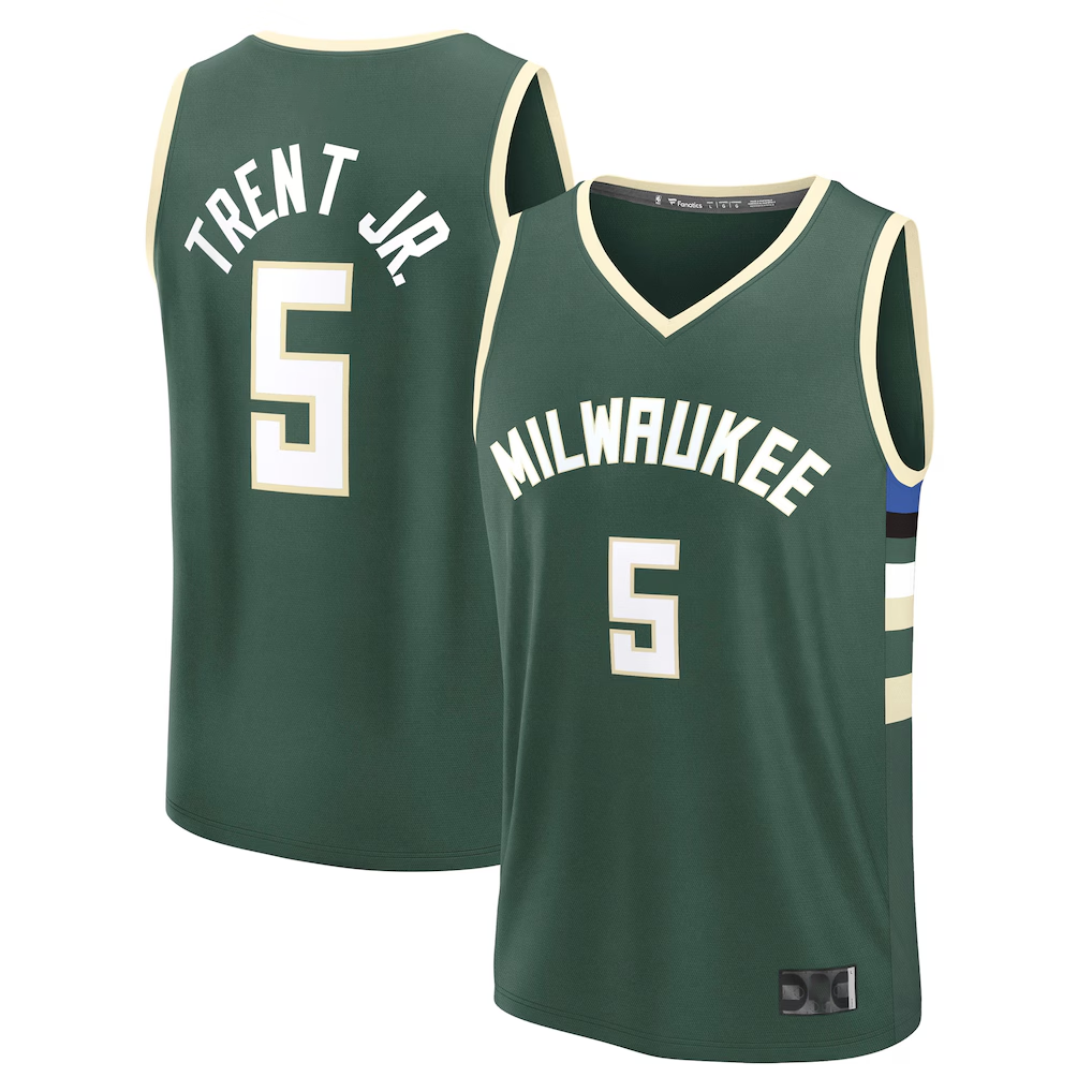 Pouc M.Bucks #5 Gary Trent Jr. Hunter Green Fast Break Replica Player Jerseys - Icon Edition