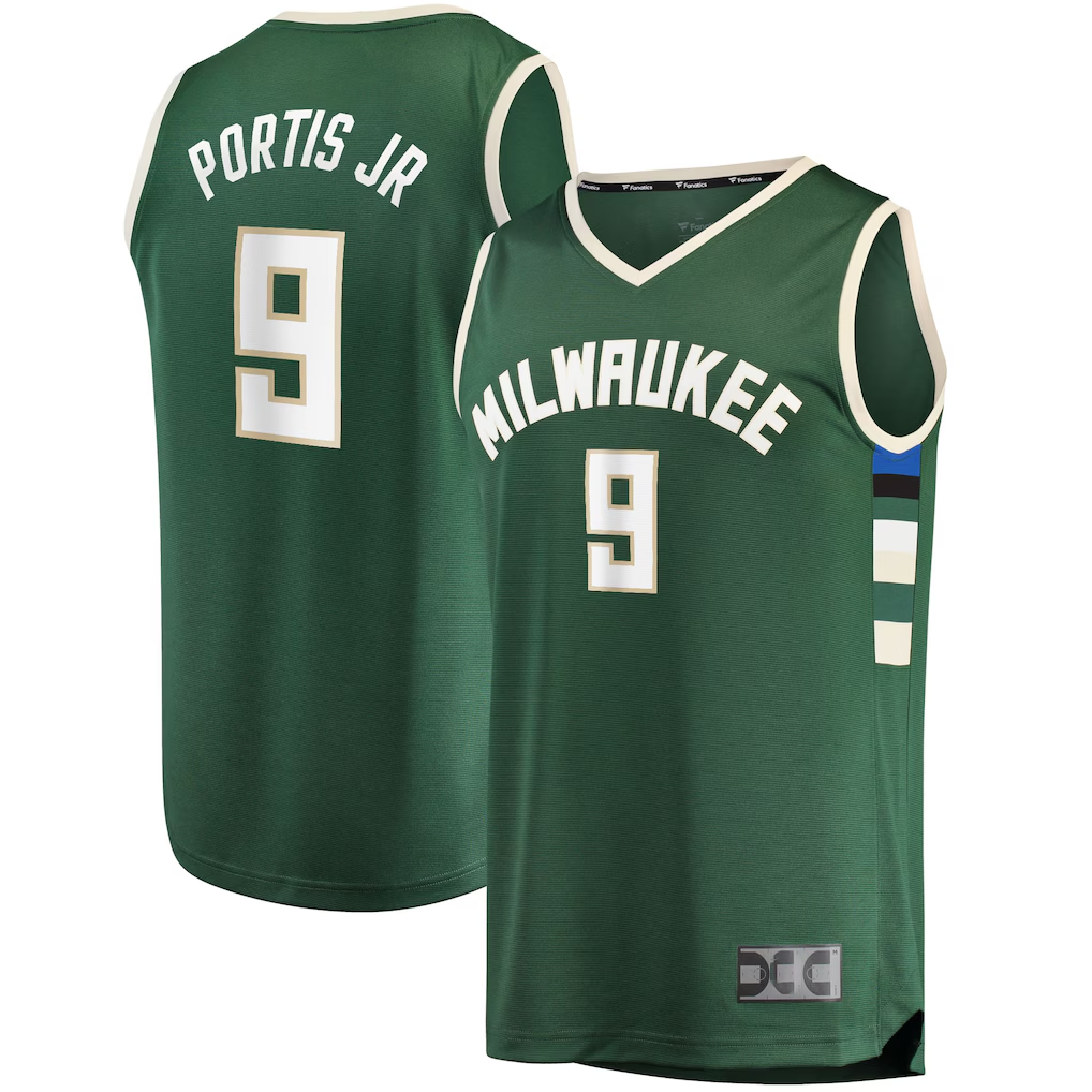 Pouc M.Bucks #9 Bobby Portis Green Fast Break Replica Jerseys - Icon Edition