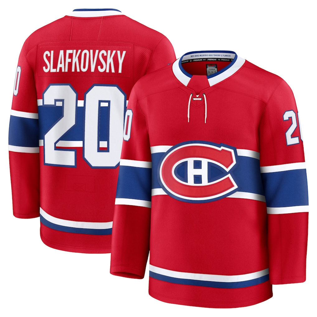 Pouc M.Canadiens #20 Juraj Slafkovsky Red Premium Jerseys