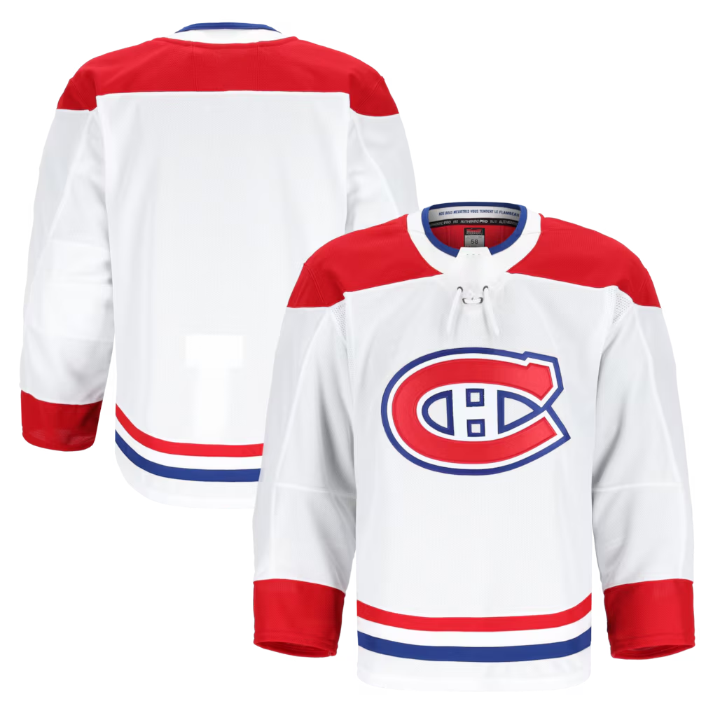 Pouc M.Canadiens White Away Authentic Pro Jerseys