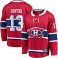 Pouc M.Canadiens #13 Cole Caufield Red Home Premier Breakaway Player Jerseys