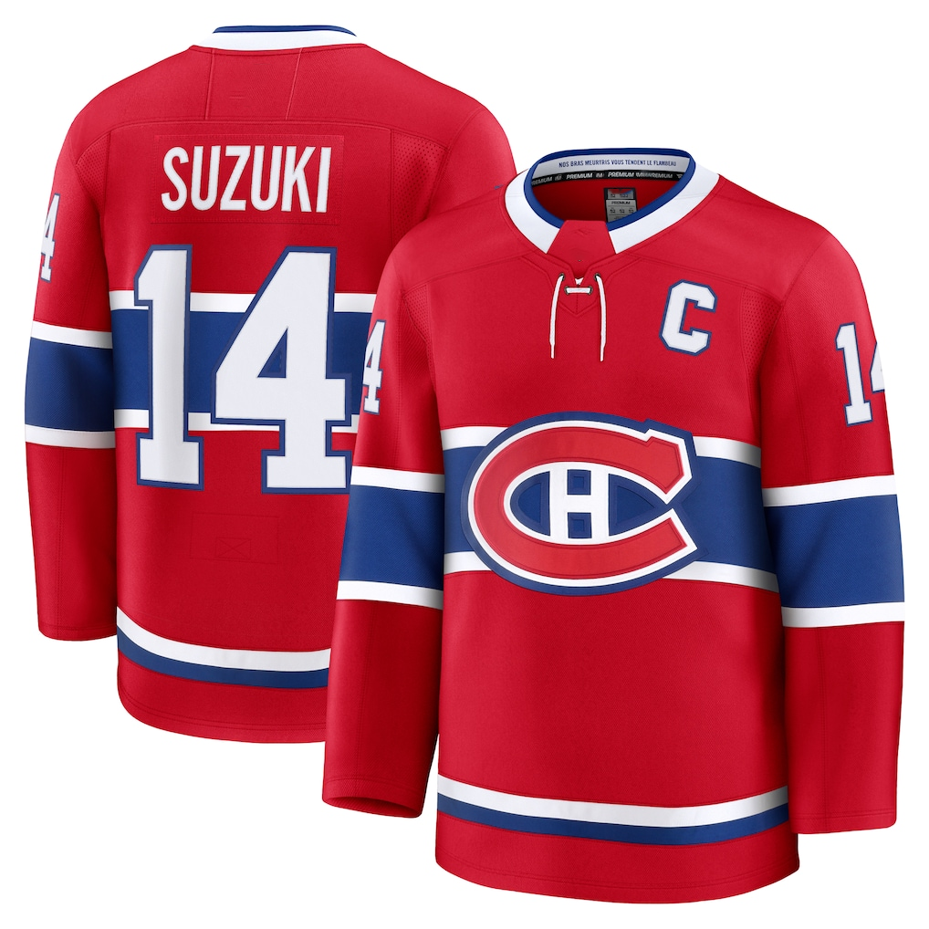 Pouc M.Canadiens #14 Nick Suzuki Red Home Premium Jerseys