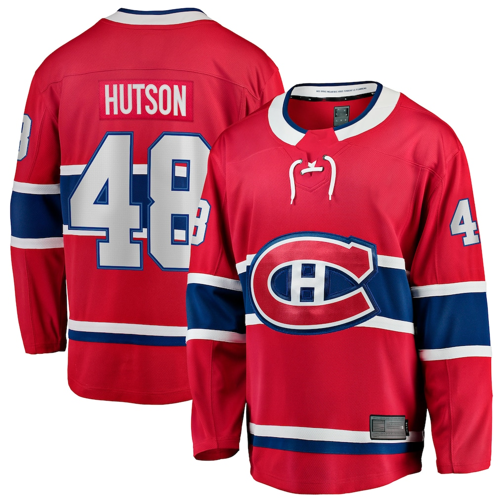 Pouc M.Canadiens #48 Lane Hutson Red Home Breakaway Jerseys