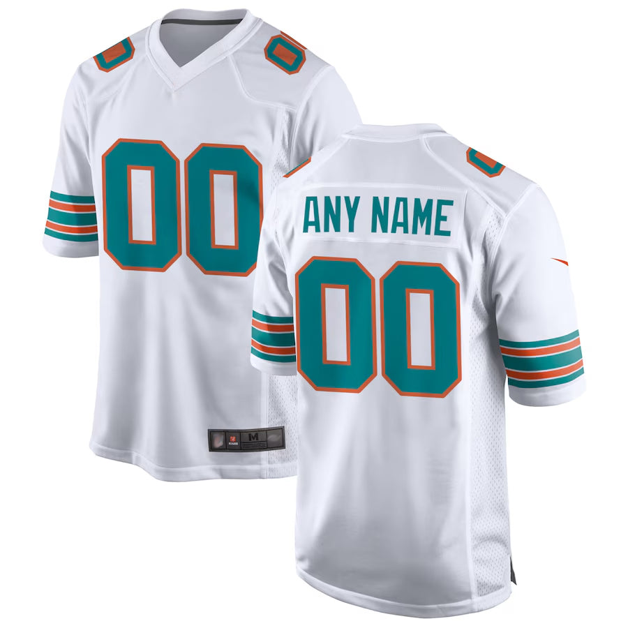 Pouc Custom M.Dolphins Game Secondary Alternate Stitched Jerseys