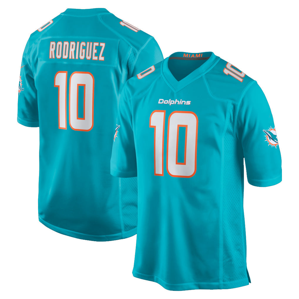 Pouc M.Dolphins #10 Jacob Rodriguez Player Aqua Home Game Stitched Jerseys