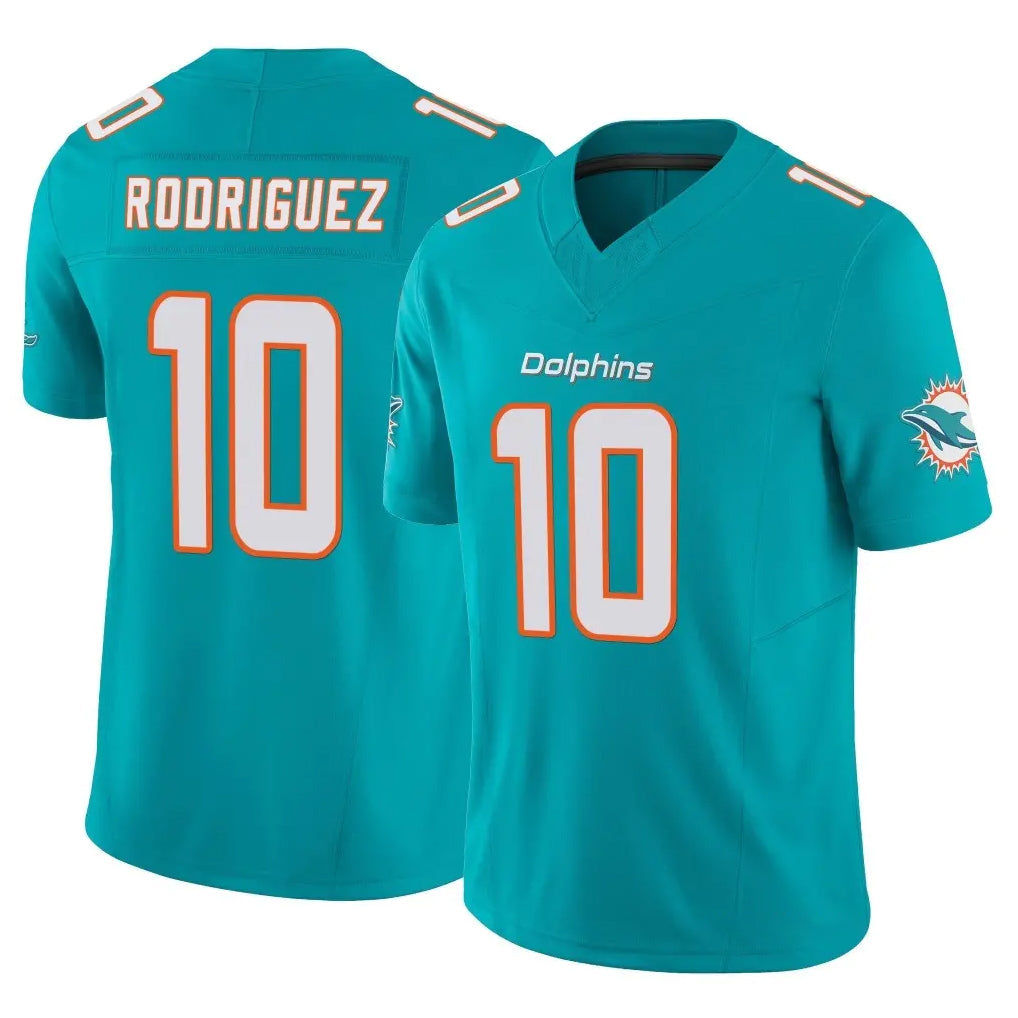 Pouc M.Dolphins #10 Jacob Rodriguez Player Aqua Limited Vapor F.U.S.E. Home Game Stitched Jerseys