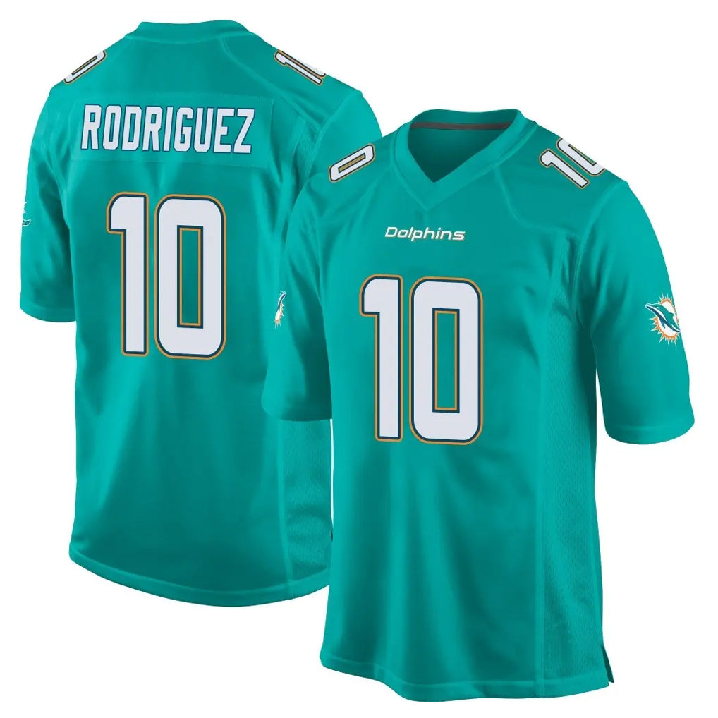 Pouc M.Dolphins #10 Jacob Rodriguez Player Aqua Team Color Home Game Stitched Jerseys