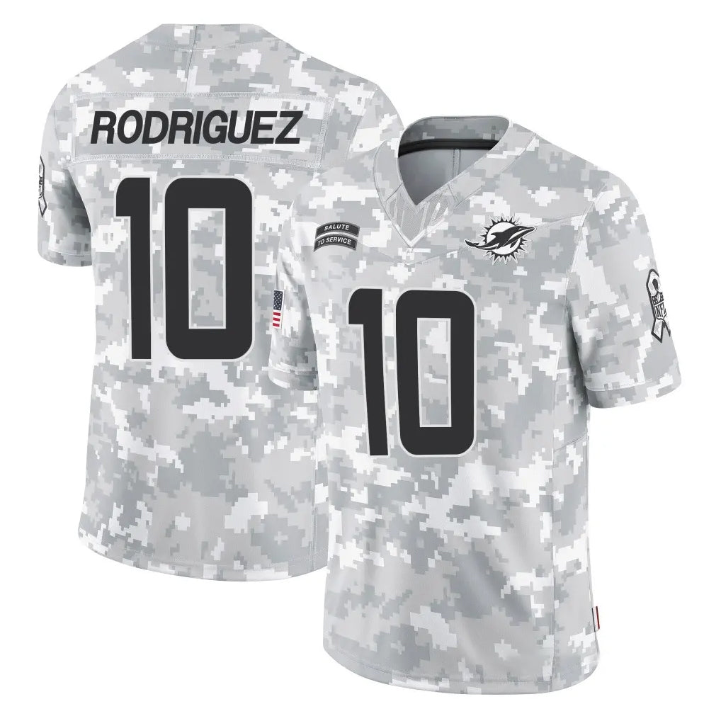 Pouc M.Dolphins #10 Jacob Rodriguez Player Arctic Camo Salute To Service Limited Game Stitched Jerseys