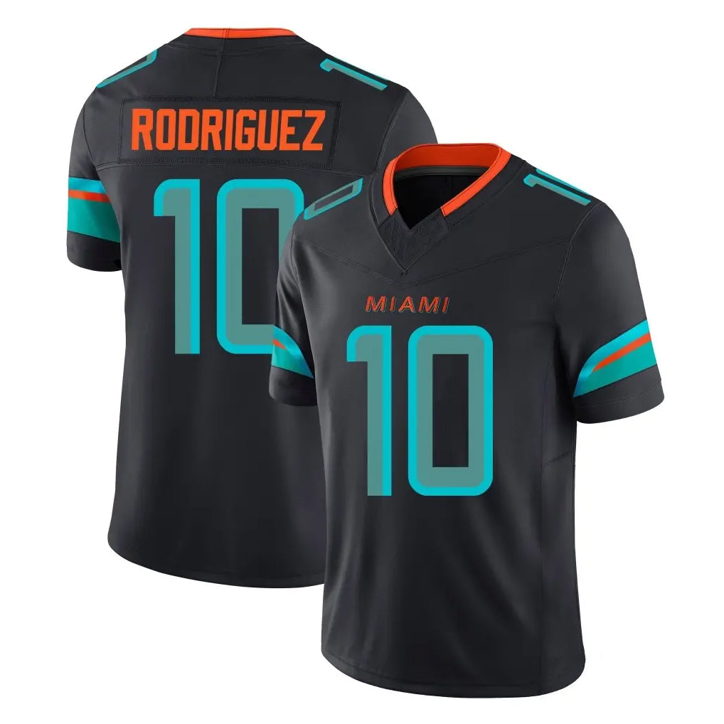Pouc M.Dolphins #10 Jacob Rodriguez Player Black Limited Pitch Rivalries Collection Home Game Stitched Jerseys