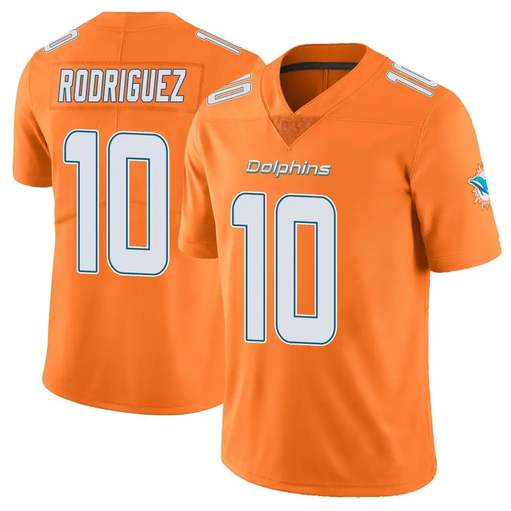 Pouc M.Dolphins #10 Jacob Rodriguez Player Orange Limited Home Game Stitched Jerseys