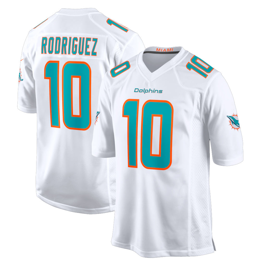 Pouc M.Dolphins #10 Jacob Rodriguez Player White Limited Home Game Stitched Jerseys