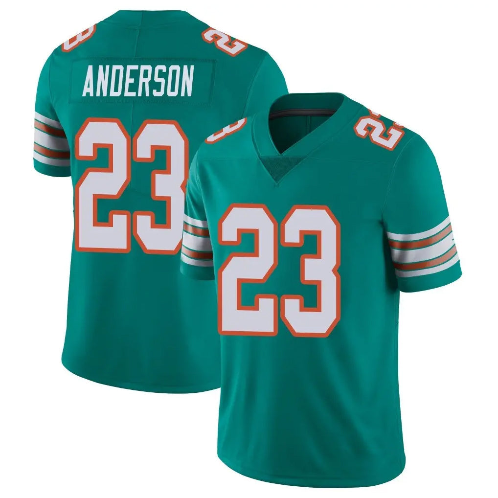 Pouc M.Dolphins #23 Zayne Anderson Player Aqua Limited Alternate Vapor Untouchable Home Game Stitched Jerseys