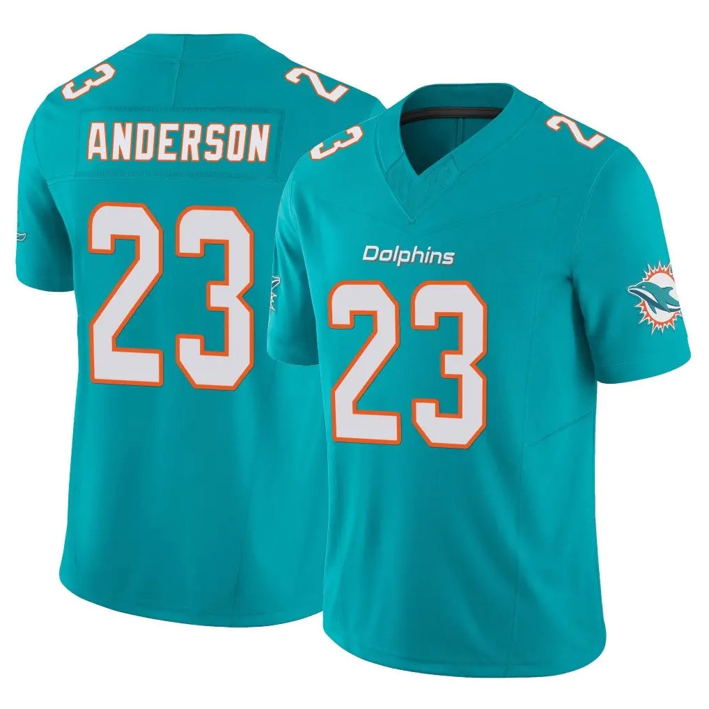 Pouc M.Dolphins #23 Zayne Anderson Player Aqua Limited Vapor F.U.S.E. Home Game Stitched Jerseys