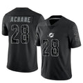 Pouc M.Dolphins #28 De?¡¥Von Achane Player Black RFLCTV Limited Stitched Jerseys