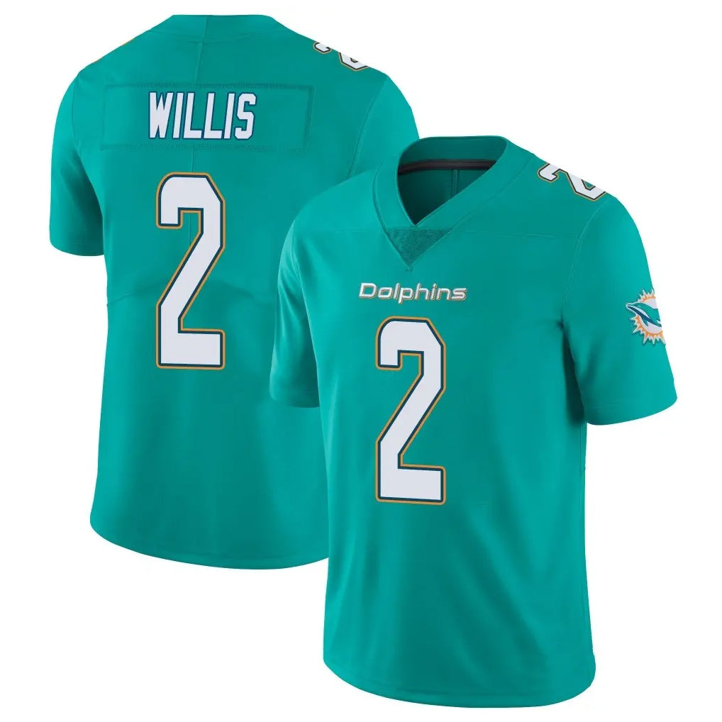 Pouc M.Dolphins #2 Malik Willis Player Aqua Limited Vapor Untouchable Home Game Stitched Jerseys