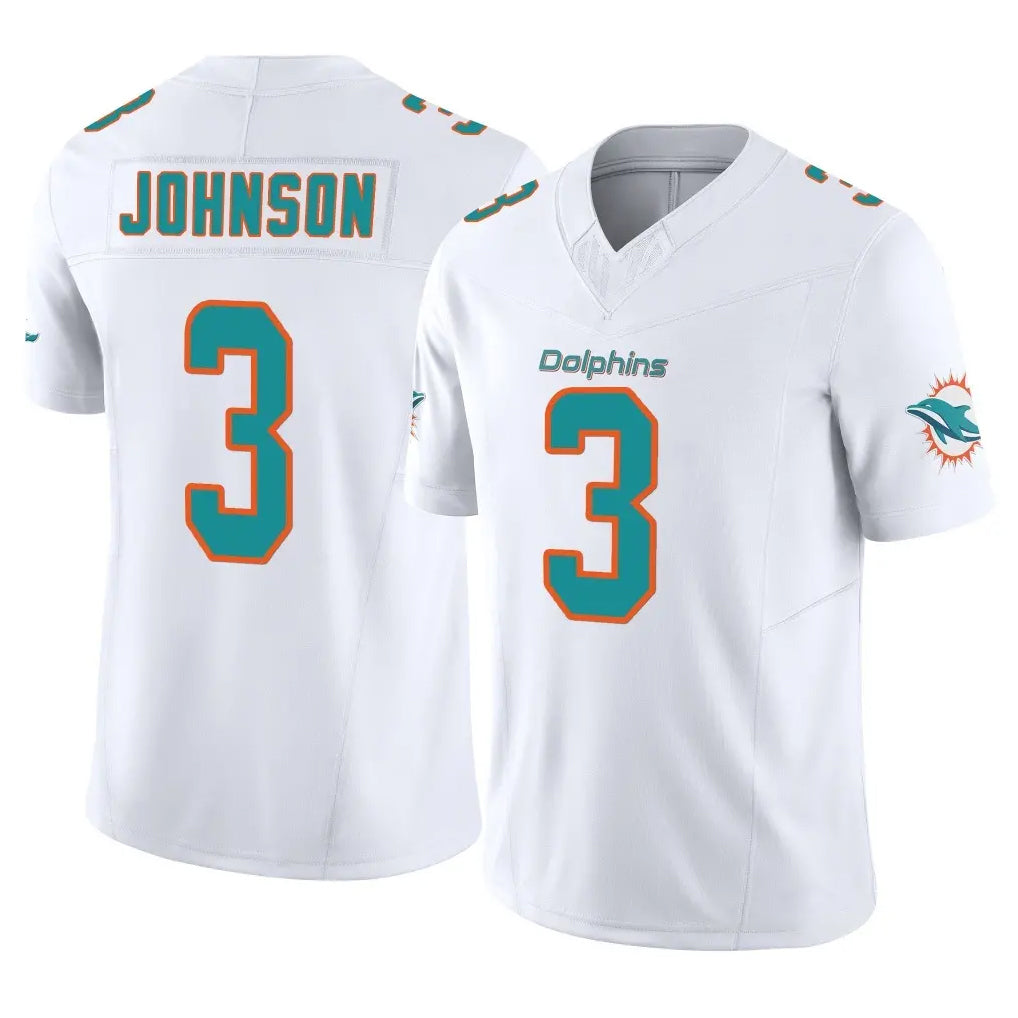 Pouc M.Dolphins #3 Chris Johnson Player White Limited Vapor F.U.S.E. Home Game Stitched Jerseys