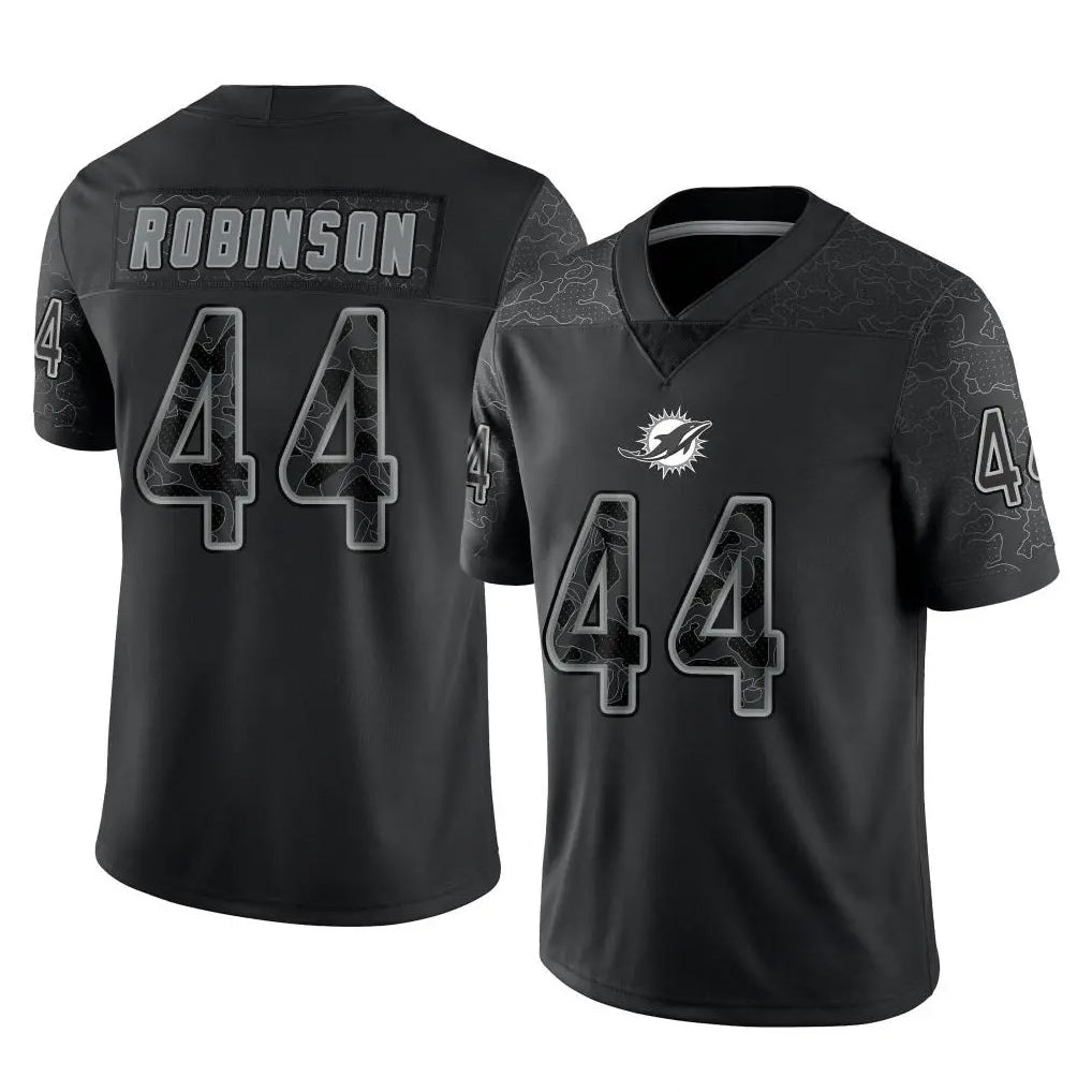 Pouc M.Dolphins #44 Chop Robinson Player Black Reflective Limited Game Stitched Jerseys