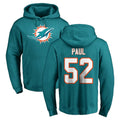 Pouc M.Dolphins #52 Patrick Paul Player Aqua LOGO Pullover Hoodies Limited Stitched Jerseys