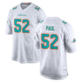 Pouc M.Dolphins #52 Patrick Paul Player White Limited Home Game Stitched Jerseys
