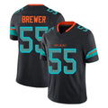 Pouc M.Dolphins #55 Aaron Brewer Player Black Limited Pitch Rivalries Collection Home Game Stitched Jerseys