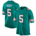 Pouc M.Dolphins #5 Jaylen Wright Player Aqua Alternate Home Game Stitched Jerseys