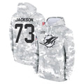 Pouc M.Dolphins #73 Austin Jackson Player Arctic Camo Salute to Service Hoodies Limited Game Stitched Jerseys