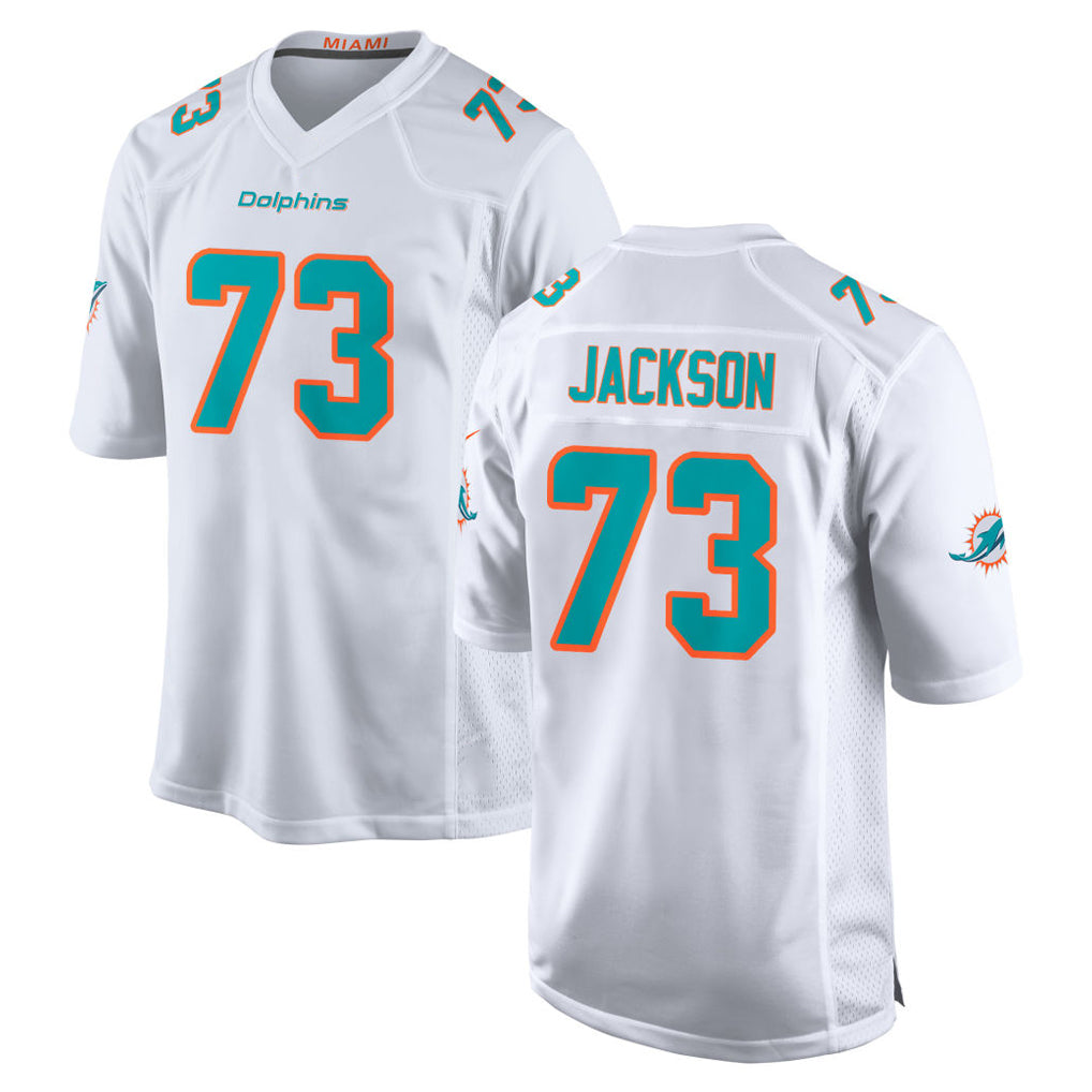 Pouc M.Dolphins #73 Austin Jackson Player White Limited Home Game Stitched Jerseys