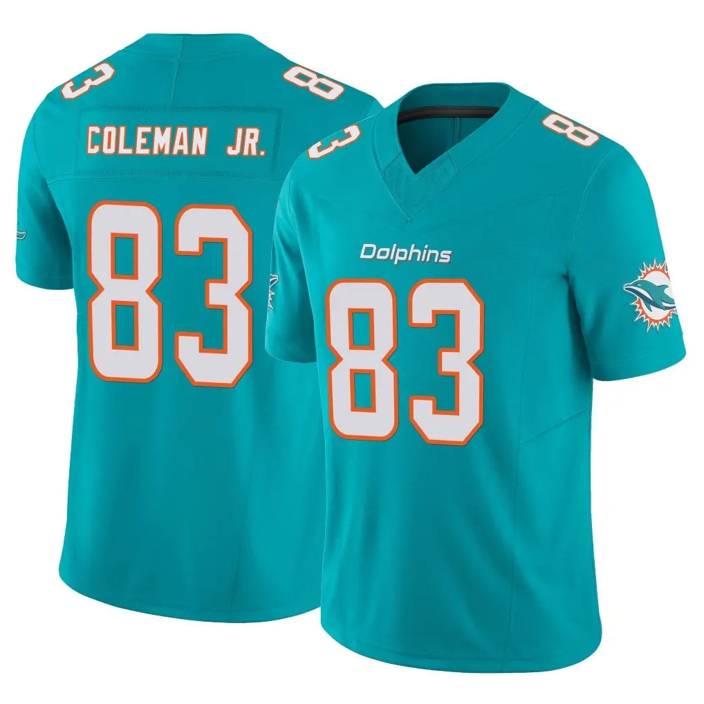 Pouc M.Dolphins #83 Kevin Coleman Jr. Player Aqua Limited Vapor F.U.S.E. Home Game Stitched Jerseys