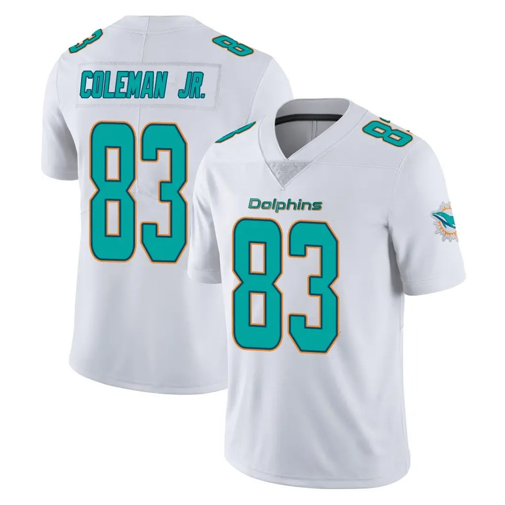Pouc M.Dolphins #83 Kevin Coleman Jr. Player White Limited Vapor Untouchable Home Game Stitched Jerseys