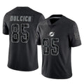 Pouc M.Dolphins #85 Greg Dulcich Player Black Reflective Limited Game Stitched Jerseys