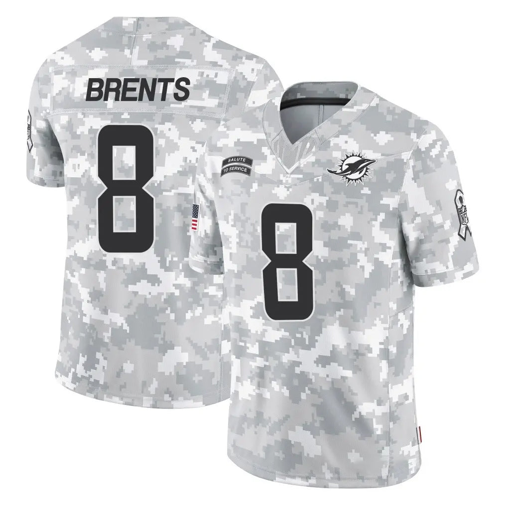 Pouc M.Dolphins #8 JuJu Brents Player Arctic Camo Salute To Service Limited Game Stitched Jerseys