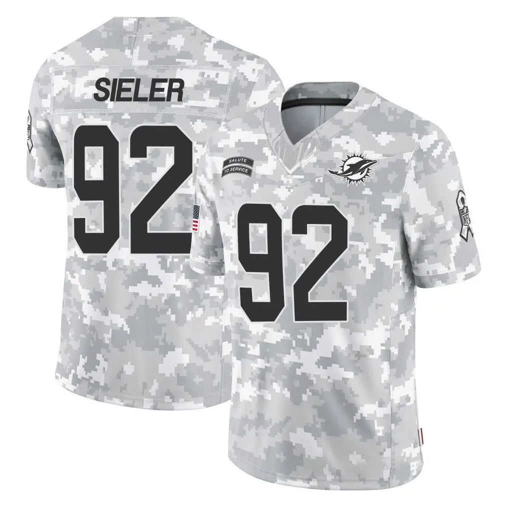 Pouc M.Dolphins #92 Zach Sieler Player Arctic Camo Salute To Service Limited Game Stitched Jerseys