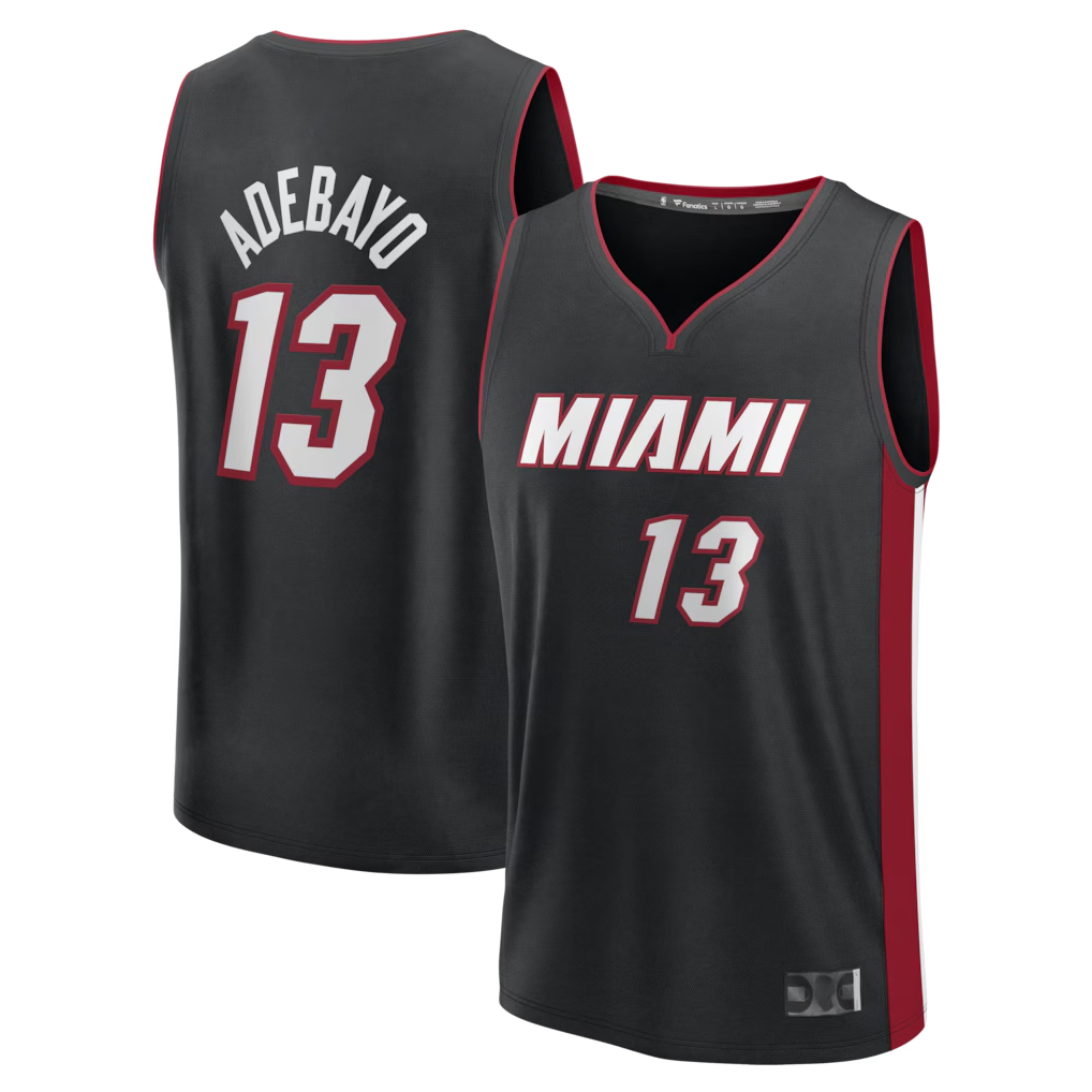 Pouc M.Heat #13 Bam Adebayo Black Fast Break Replica Jerseys - Icon Edition
