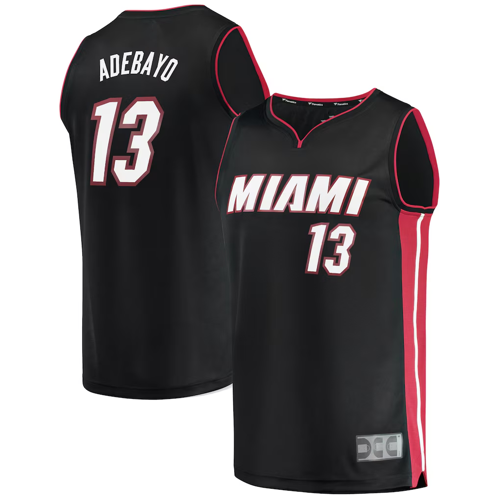 Pouc M.Heat #13 Bam Adebayo Black Fast Break Replica Player Jerseys - Icon Edition