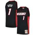 Pouc M.Heat #1 Chris Bosh Mitchell & Ness Black 2012-13 Hardwood Classics Swingman Jerseys