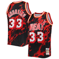 Pouc M.Heat #33 Alonzo Mourning Mitchell & Ness Black 1996-1997 Hardwood Classics Marble Swingman Jerseys