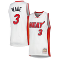 Pouc M.Heat #3 Dwyane Wade Mitchell & Ness White 2005-06 Hardwood Classics Swingman Jerseys