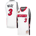 Pouc M.Heat #3 Dwyane Wade Mitchell & Ness White Hall of Fame Class of 2023 Throwback Swingman Jerseys