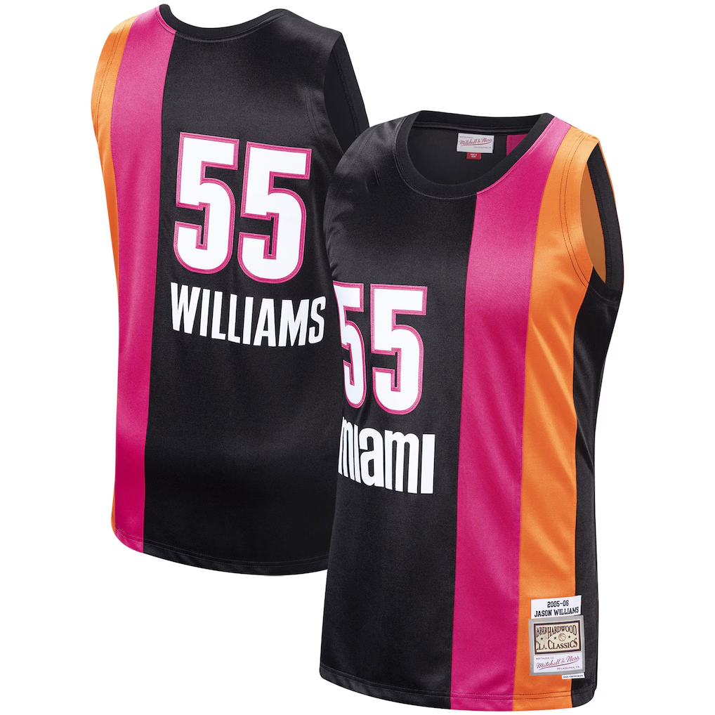 Pouc M.Heat #55 Jason Williams Mitchell & Ness Black 2005-2006 Hardwood Classics Swingman Jerseys