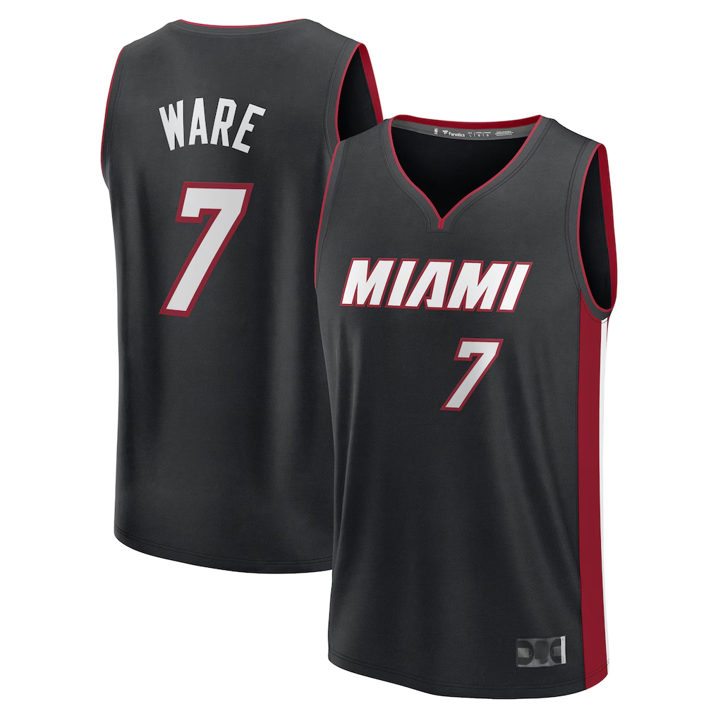 Pouc M.Heat #7 Kel'el Ware Black Fast Break Replica Player Jerseys - Icon Edition