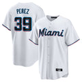 Pouc M.Marlins #39 Eury Perez Player White  Home Game Stitched Jerseys