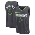 Pouc M.Timberwolves #0 Donte DiVincenzo Charcoal Fast Break Replica Player Stitched Jerseys - Statement Edition